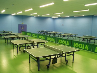 St Augustines TT Centre set up for 12 practice tables